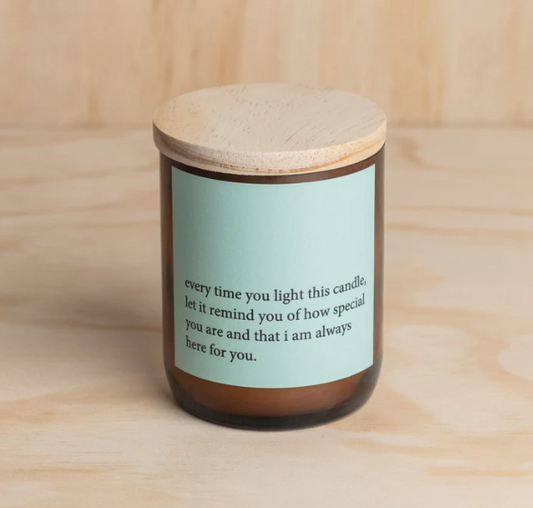 Heartfelt Quote Candle Always Here For You