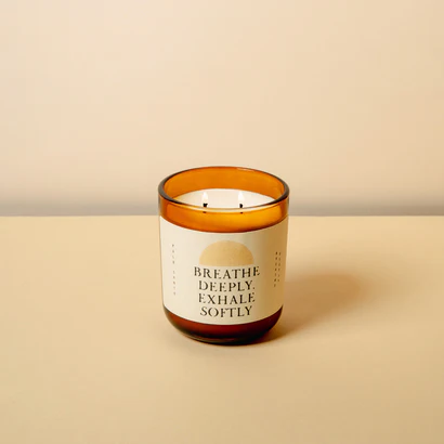 Etikette 400g Candle Palo Santo Breathe Deeply