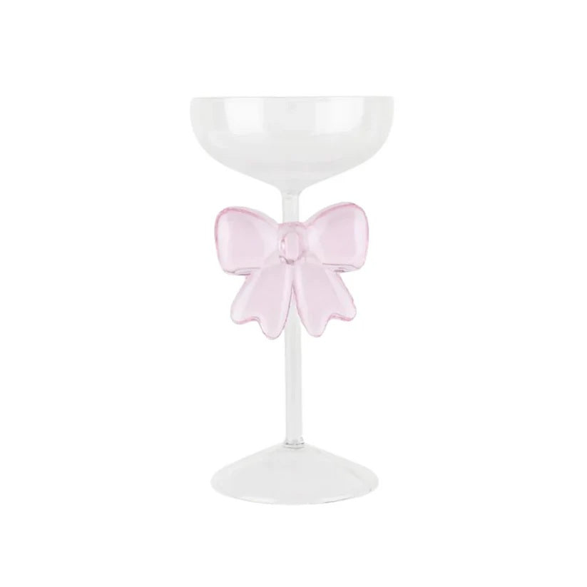 The Signature Bow Coupe Glass Pink