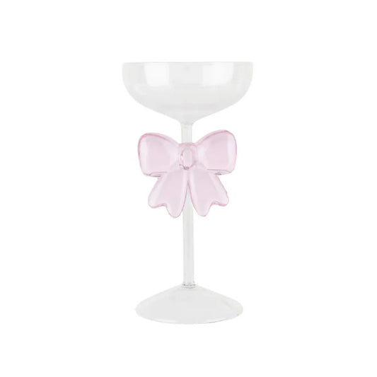 The Signature Bow Coupe Glass Pink