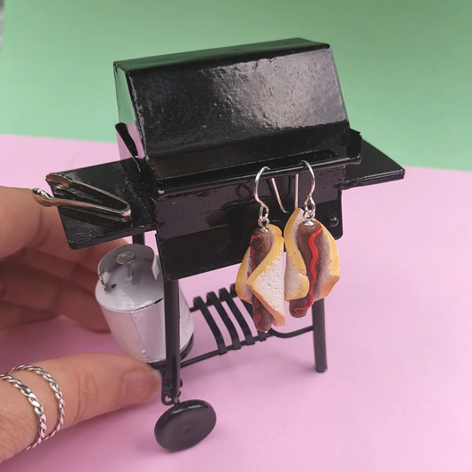 Sausage Sizzle Dangly Earrings