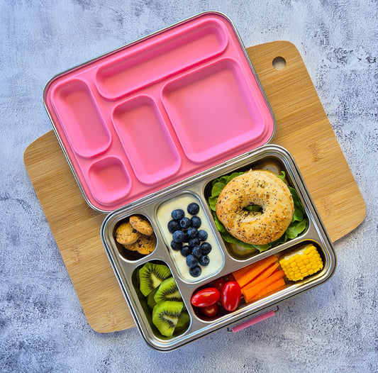 Bento Lunch Box 5 Compartment Pink Rose