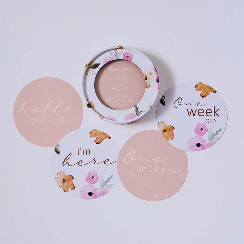 Milestone Cards Poppy & Musk Pink