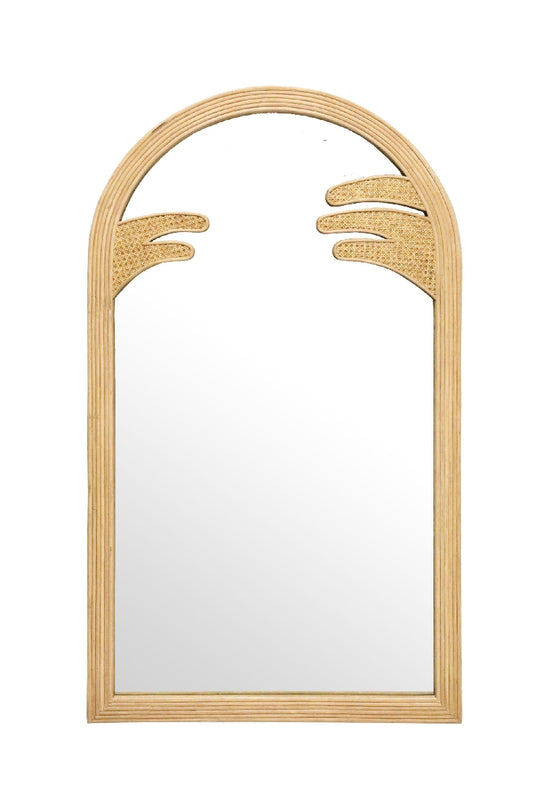 160x90cm Palm Springs Rattan Mirror Natu