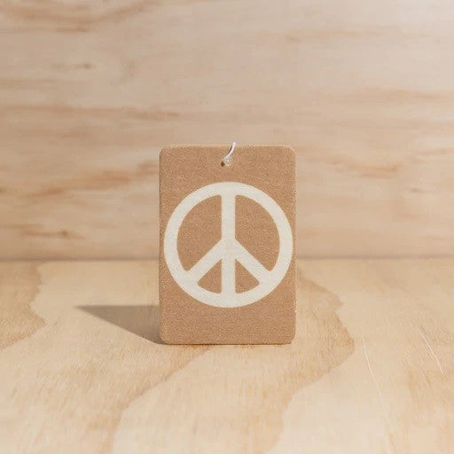 Air Freshener Peace Sign Tan