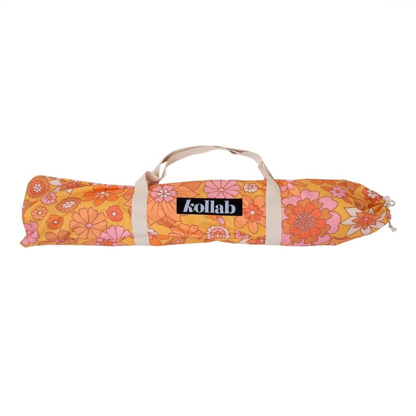 Umbrella Large Retro Mustard Floral