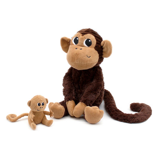 Zazou The Monkey Mum & Baby Plush