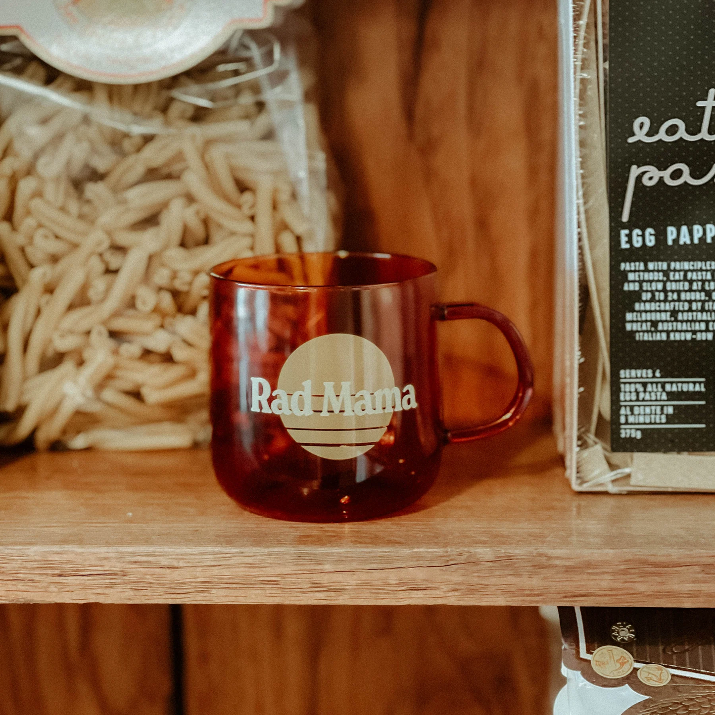 Rad Mama Glass Mug Amber