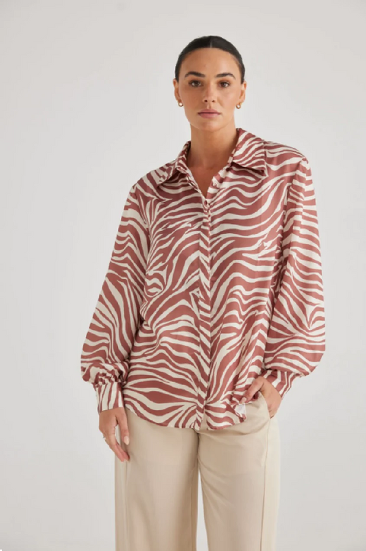 Sampson Shirt Tan Zebra