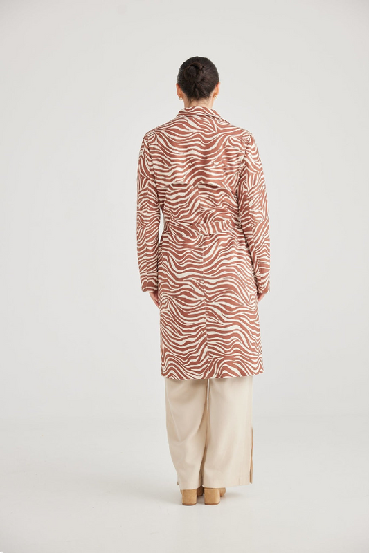 Safari Trench Coat Tan Zebra