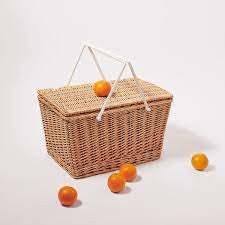 Large Picnic Cooler Basket Natural