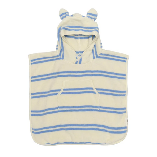Kids Character Hooded Towel Sammy The Seagull Blue Stripe