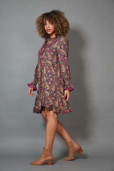 Milli Smock Dress Black Ditsy