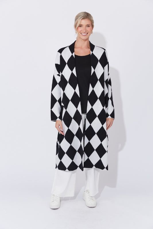 Casablanca Cardigan One Size - White/kohl
