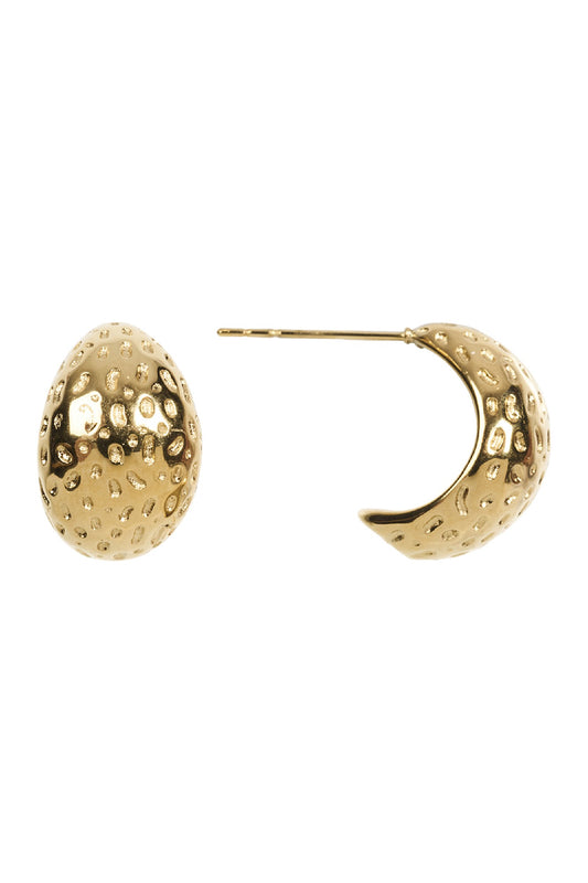 Del Ray Earring - Pressed Hoop
