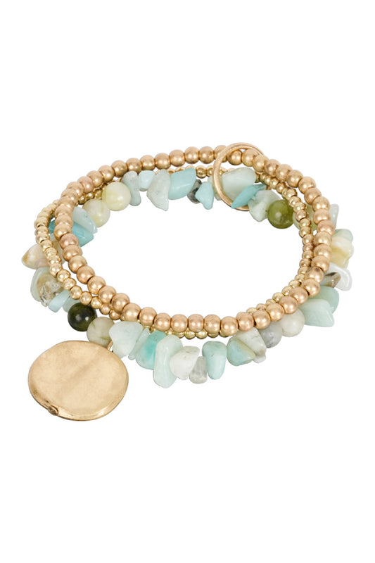 Esther Bracelet Set - Mint Stone