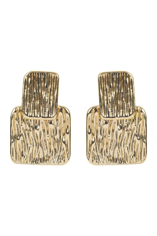 Sansi Cube Earring - Gold Cube