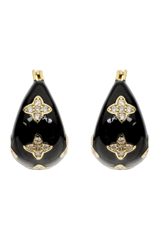 Amira Gem Earring - Black