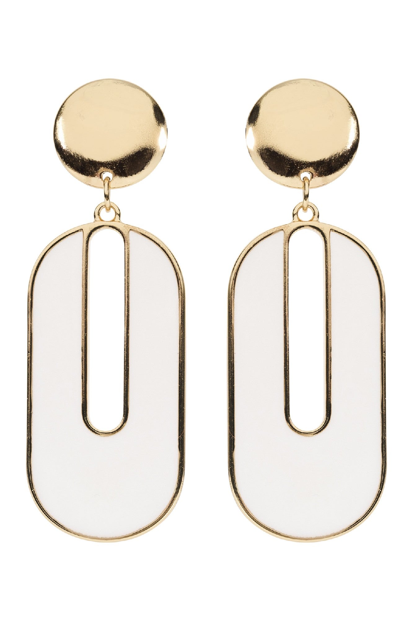 Amira Oval Earring - White