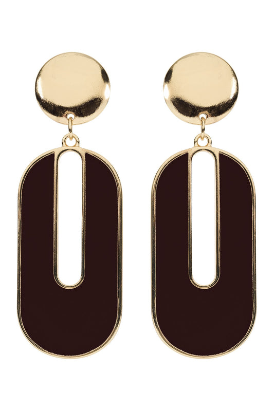 Amira Oval Earring - Mahogany