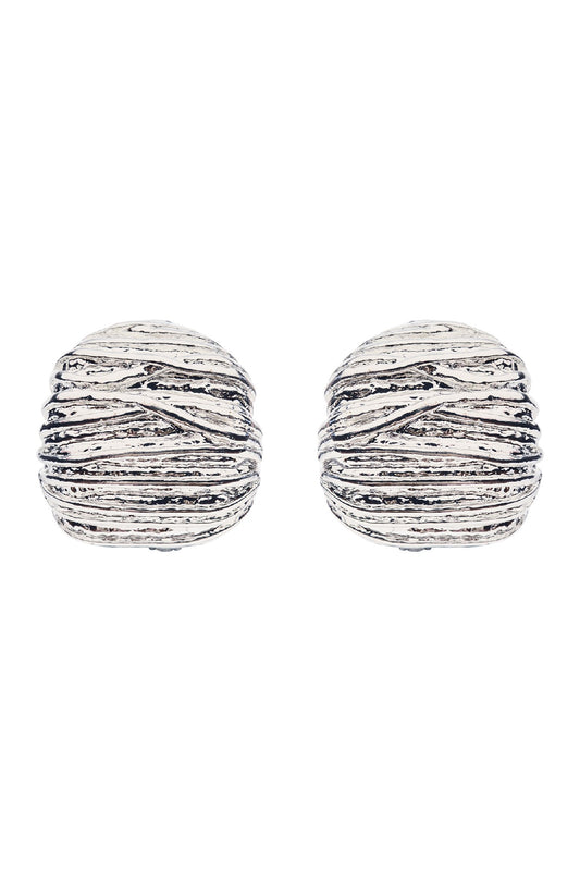 Roma Dome Earring - Silver Dome