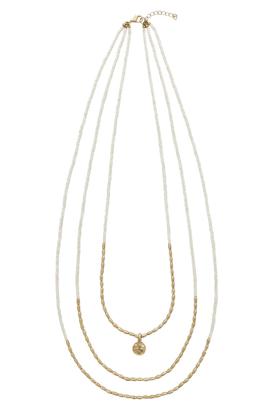 Retreat Necklace - Matt Gold / Ivory
