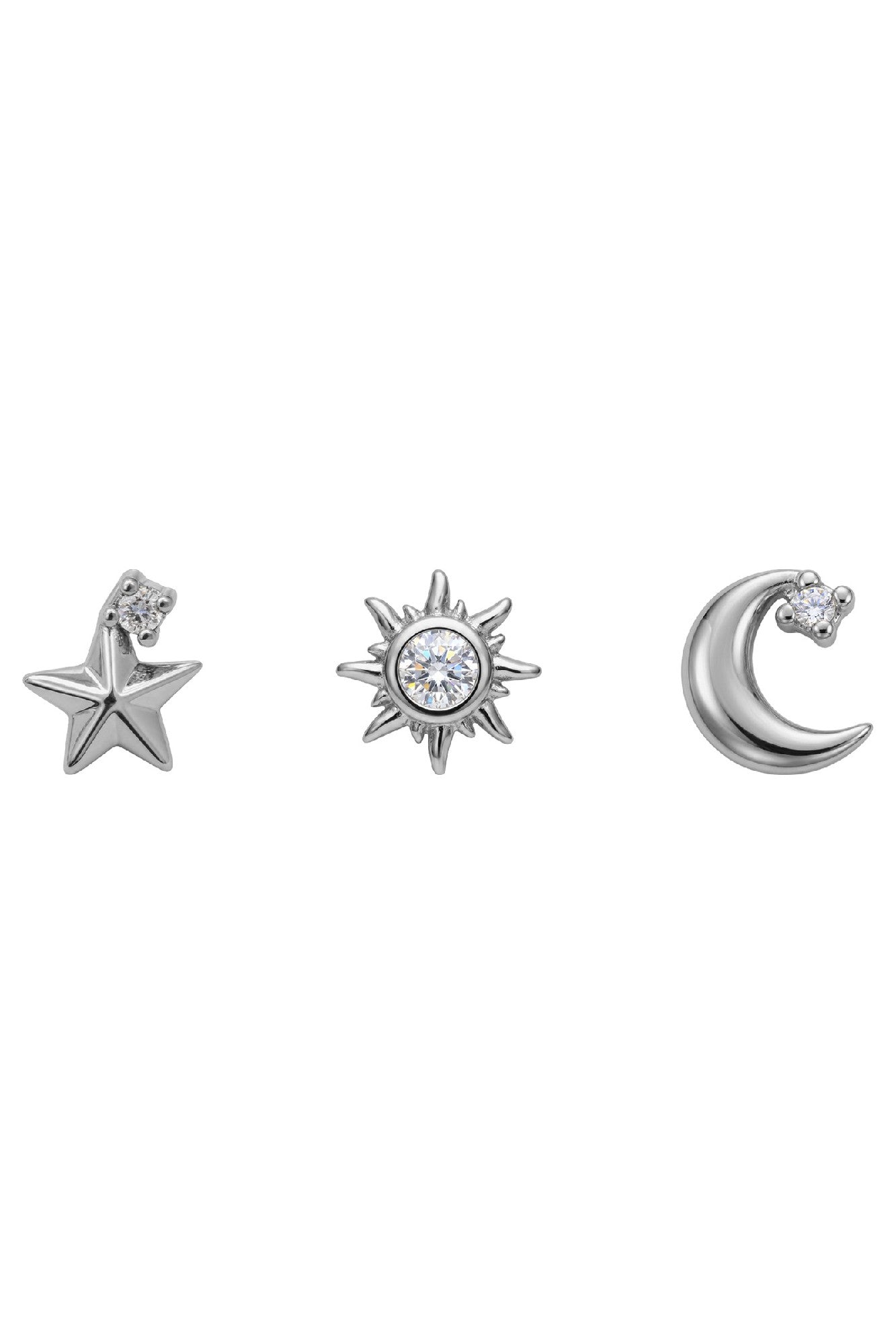 Heritage Trio Earrings - Moon Silver