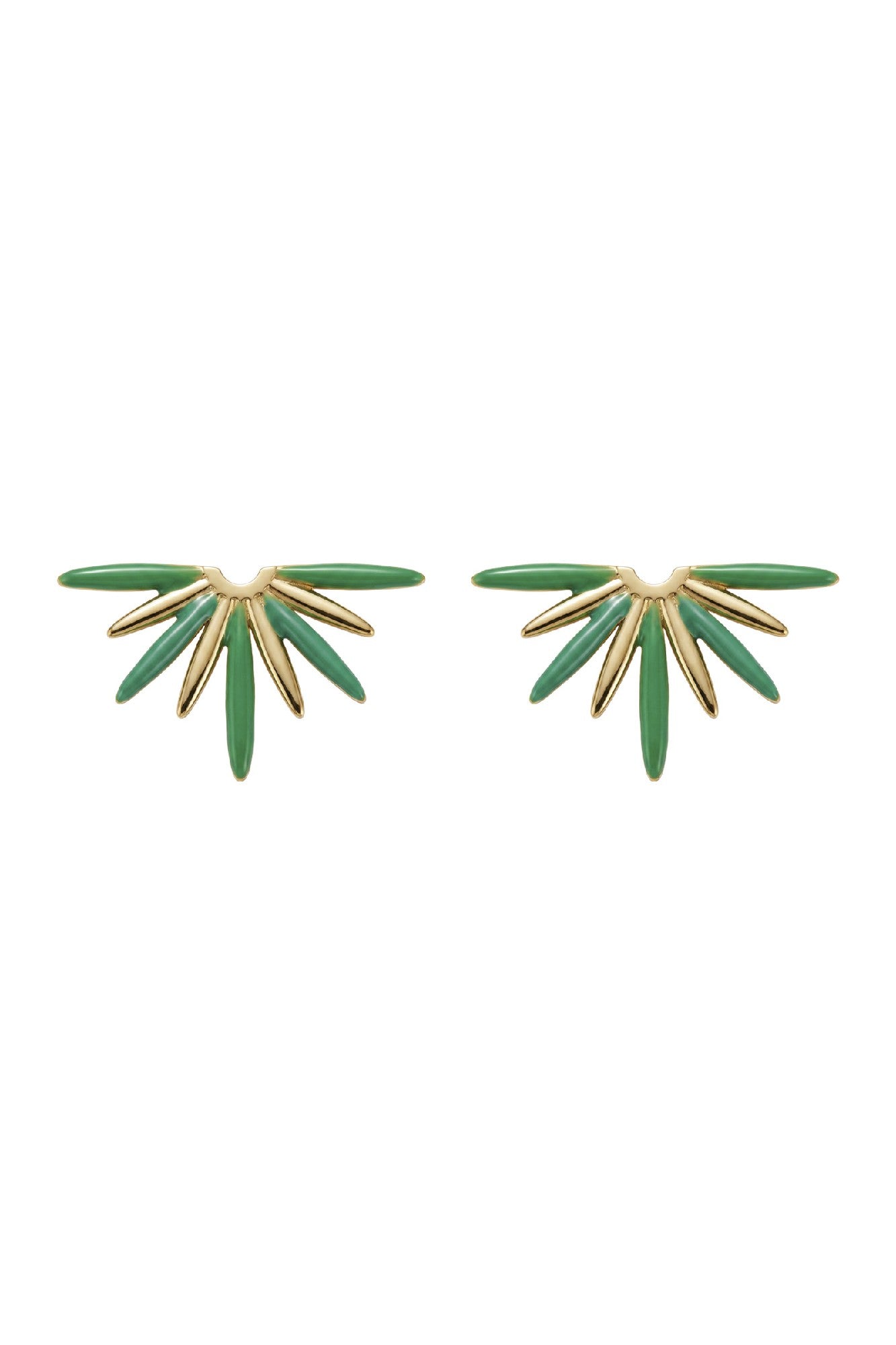 Larissa Enamel Earring - Green Rays
