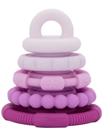 Rainbow Stacker And Teether Toy Raspberry Ombre