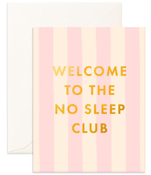 No Sleep Club Peony Stripe Card