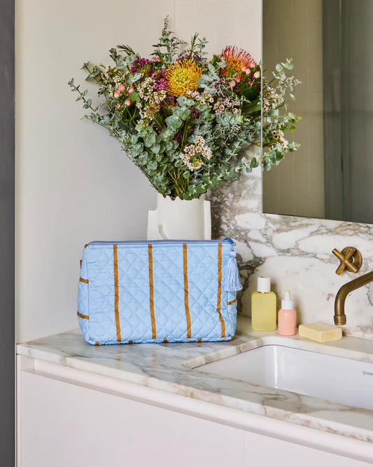 Como Stripe Quilted Cotton Toiletry Purse One Size