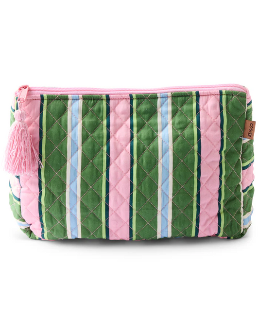 Cactus Stripe Quilted Toiletry Purse