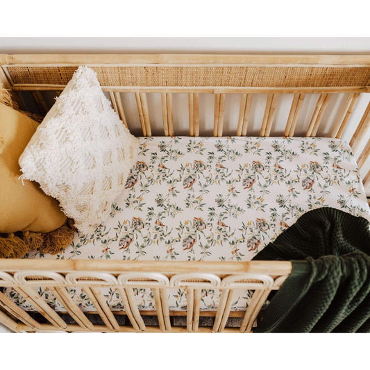 Fitted Cot Sheet Eucalypt