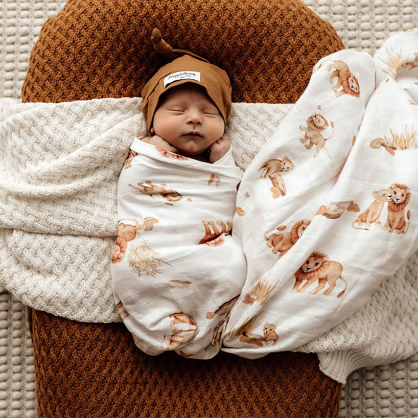 Organic Muslin Wrap Lion