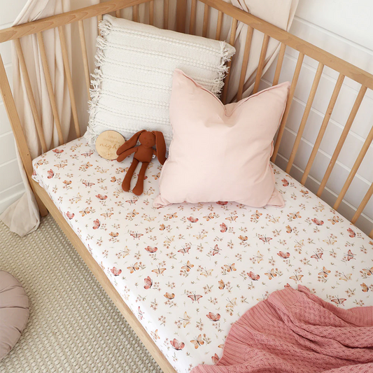 Fitted Cot Sheet Butterfly