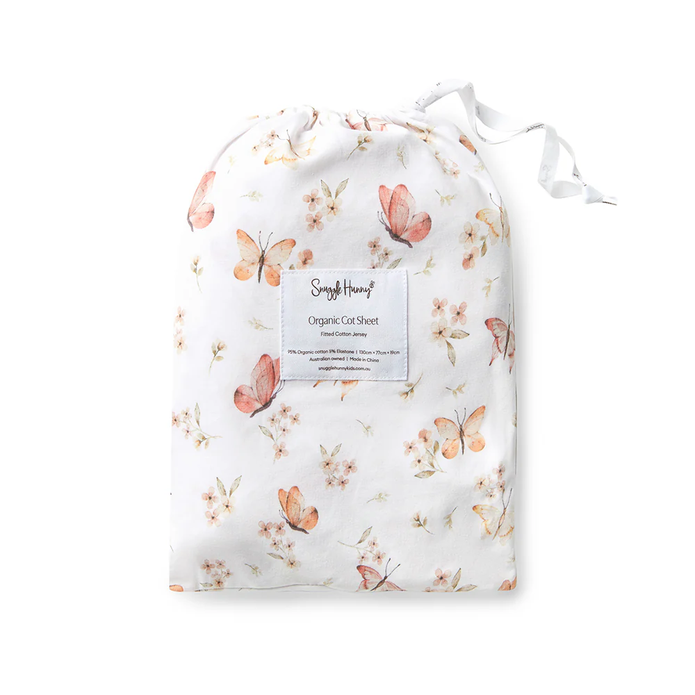 Fitted Cot Sheet Butterfly