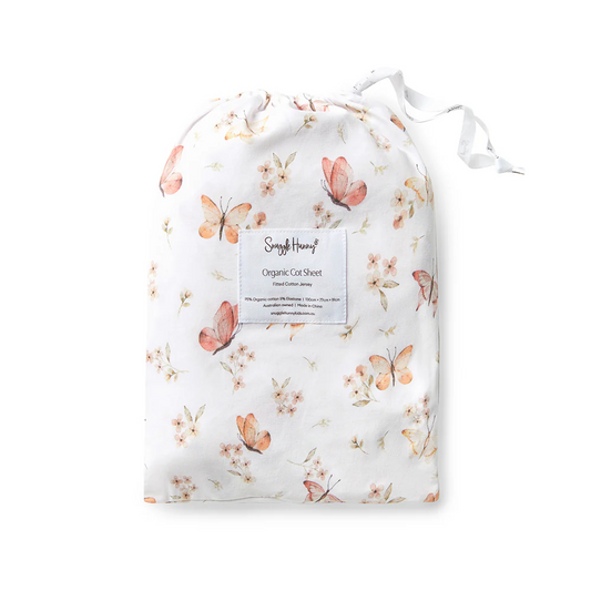 Fitted Cot Sheet Butterfly