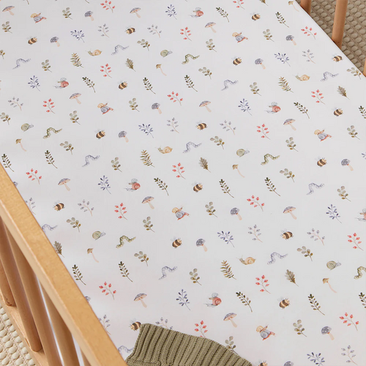 Fitted Cot Sheet Garden Friends