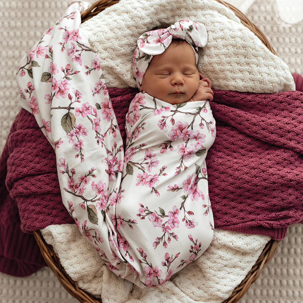 Baby Jersey Wrap Cherry Blossom
