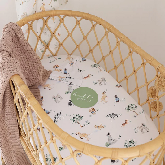 Fitted Bassinet Sheet Dog Park