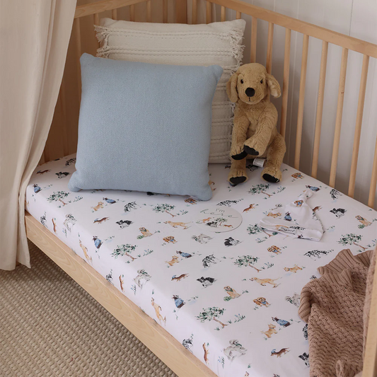 Fitted Cot Sheet Dog Park