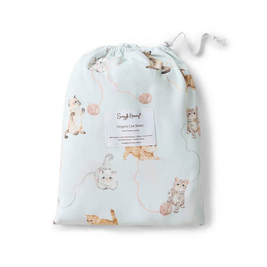 Fitted Cot Sheet Kittens