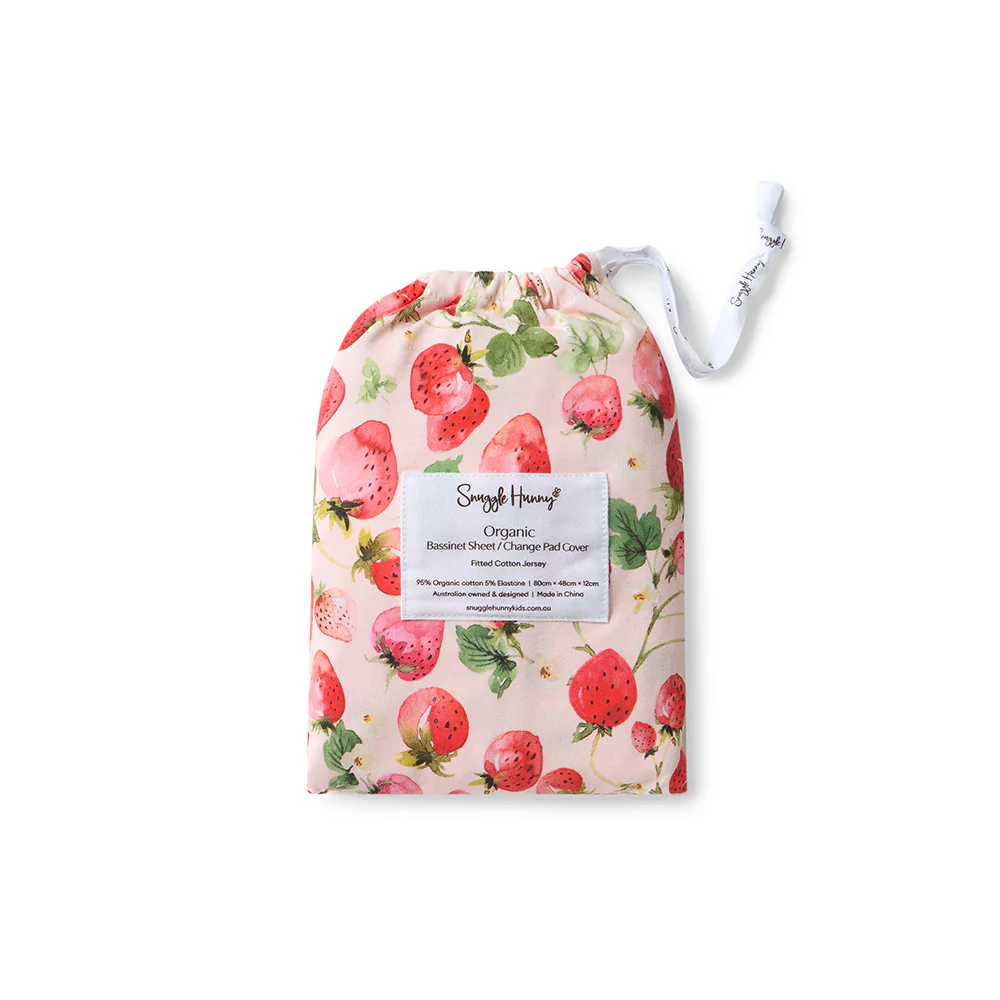 Fitted Bassinet Sheet Strawberry