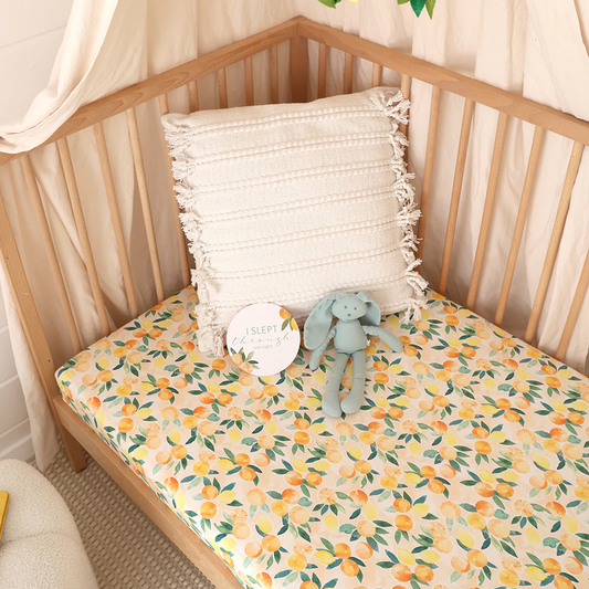 Fitted Cot Sheet Sunny Citrus