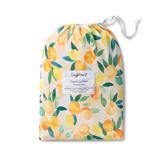 Fitted Cot Sheet Sunny Citrus