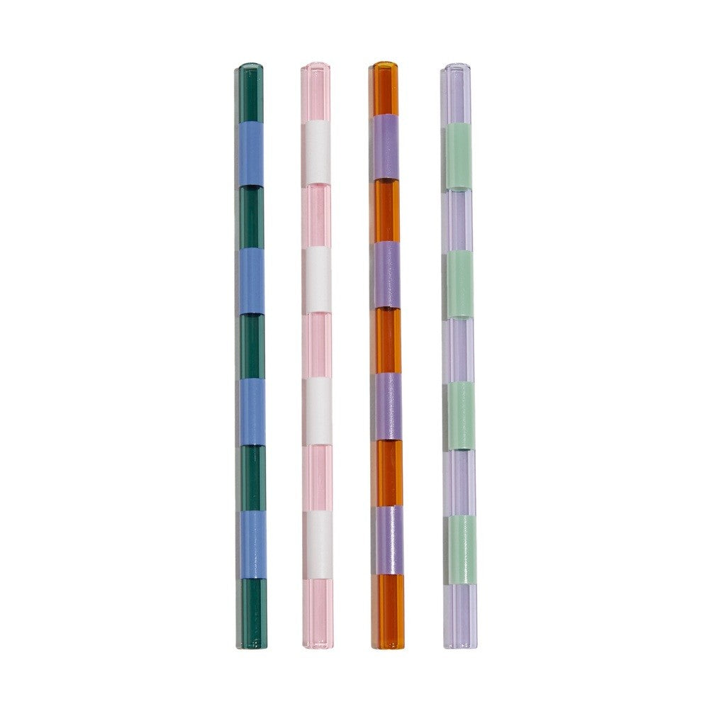 Striped Straws Assorted Colours