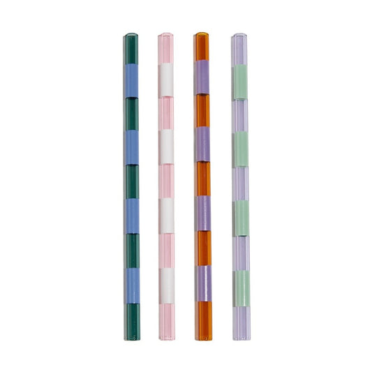 Striped Straws Assorted Colours