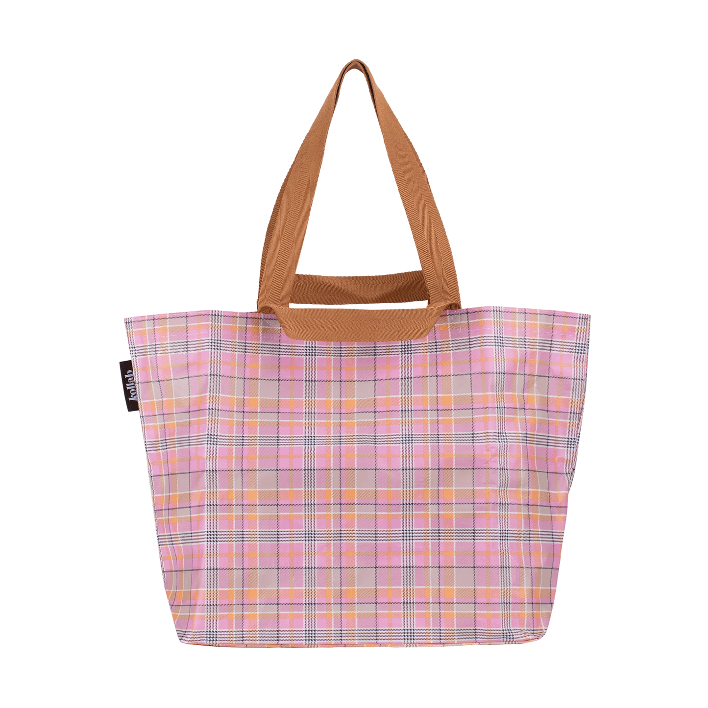 Shopper Tote Pink Blanket Check