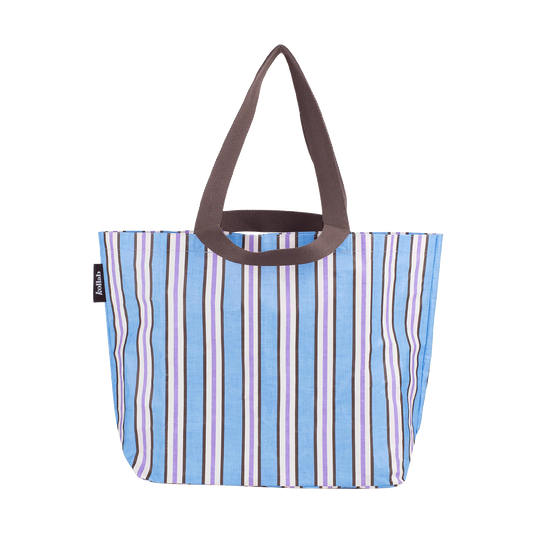 Shopper Tote Choc Blue Stripe