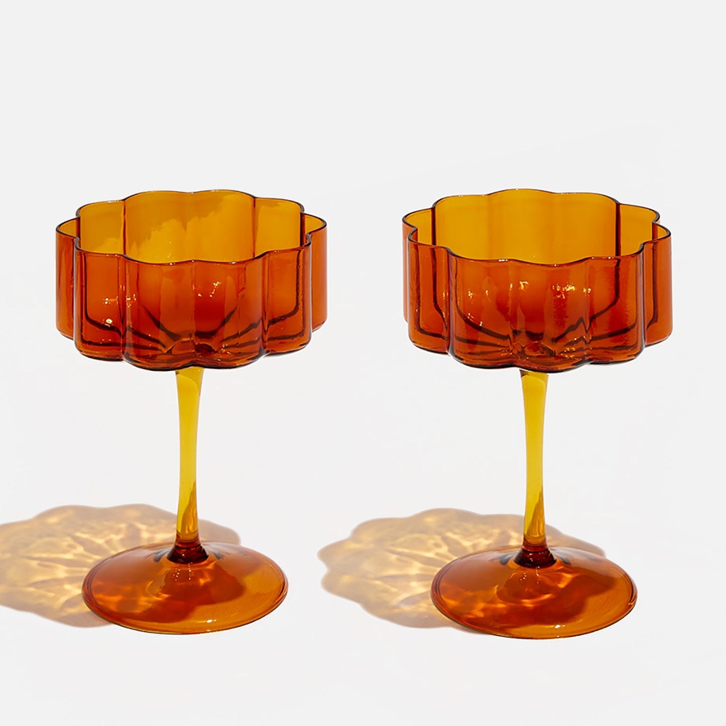 Wave Coup Set Of 2 - Amber